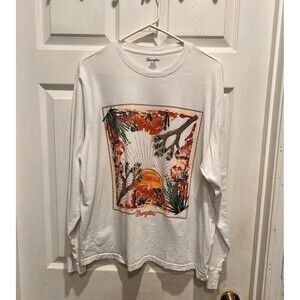 Wrangler White Long Sleeve T-Shirt Women's Desert Sun 100%‎ Cotton Size XL